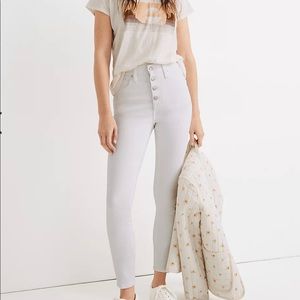 Madewell white high-rise skinny cropped jeans
